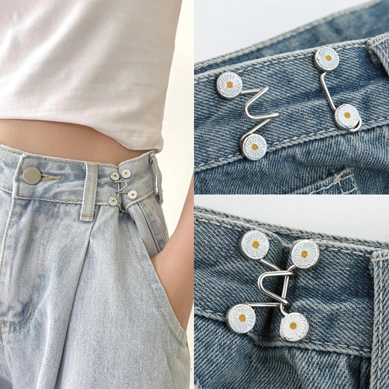 Bouton Bear Jeans, épingle à bouton Jean réglable, boucles de taille  décoratives détachables, pas de couture, bouton de réglage de la taille  Tighten Fit parfait pour pantalon