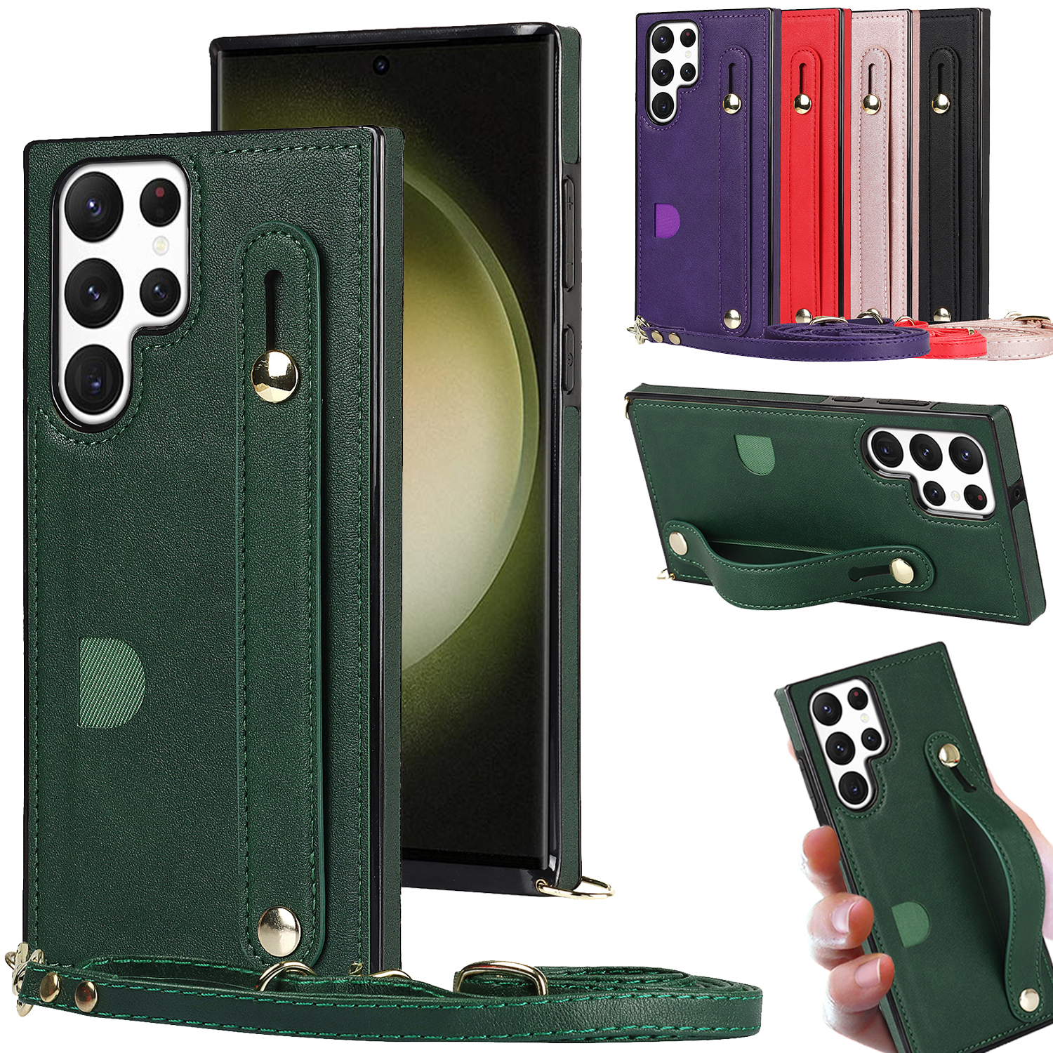 Compatible with Samsung Galaxy S23 Plus S23+ 5G Wallet Case Crossbody  Shoulder Strap Card Holder Multi-Function 2in 1 Detachable Magnetic Phone  Cover