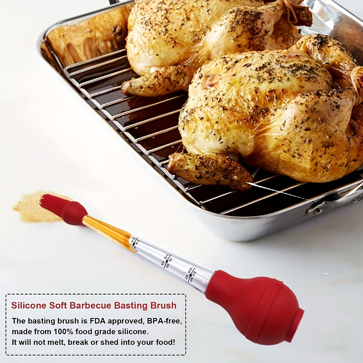 1 Set Durable Turkey Baster Tube Pump Dishwasher Safe Roasting Easy to  Clean Meat Poultry Beef Flavor Baster Pump Pipe