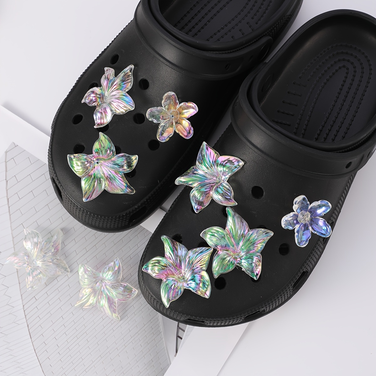 20pcs for Crocs accessories removable electroplated rhinestone bear for  garden shoes beach shoes sandals decorative buckle