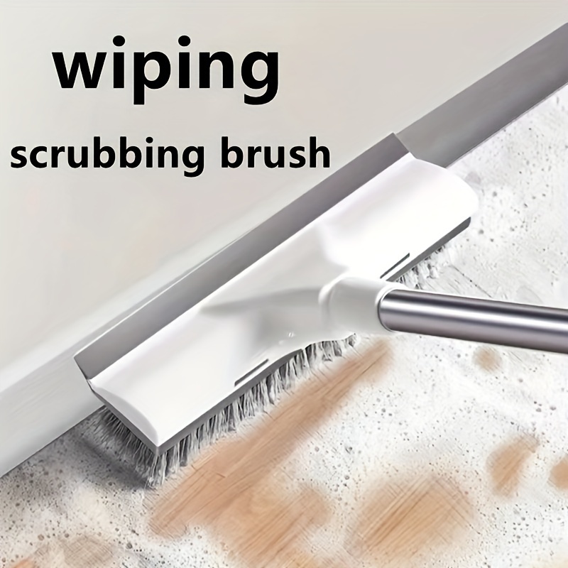 Floor Scrub Brush 2 In 1 Long Handle Bathroom Wiper Stiff Bristle