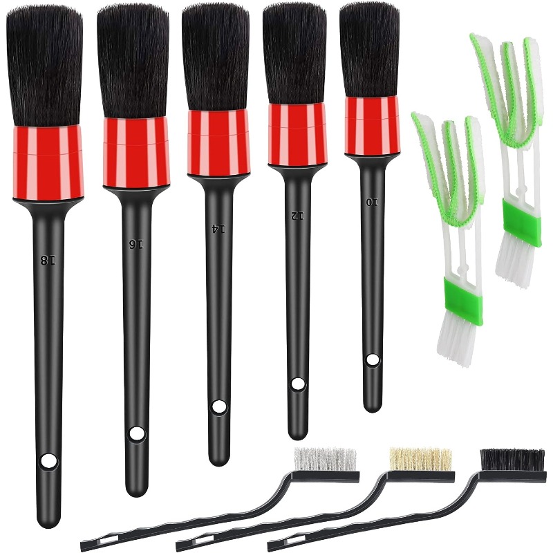 Spta 6pcs/set Bristle Nylon Hair Car Detailing Brush Kit Cleaning