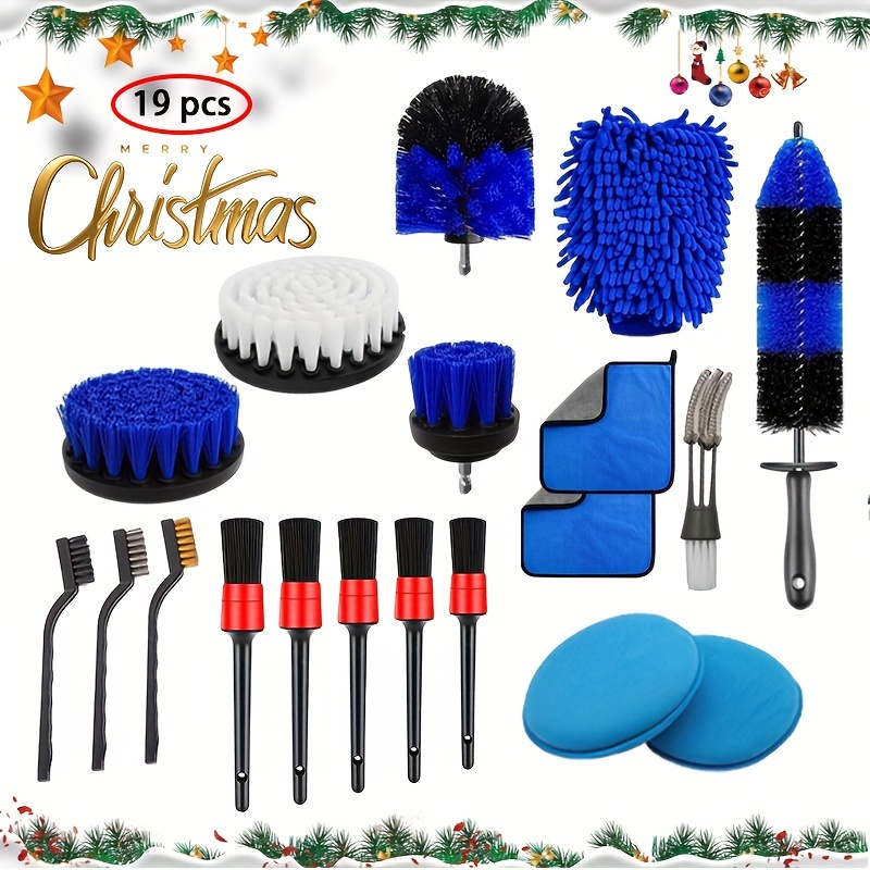 24PCS Car Detailing Brush Set, Car Detailing & Wash kit, Auto Detailing  Drill Brush Set, Car Detailing Brushes with Cleaning Gel, Car Accessories  for
