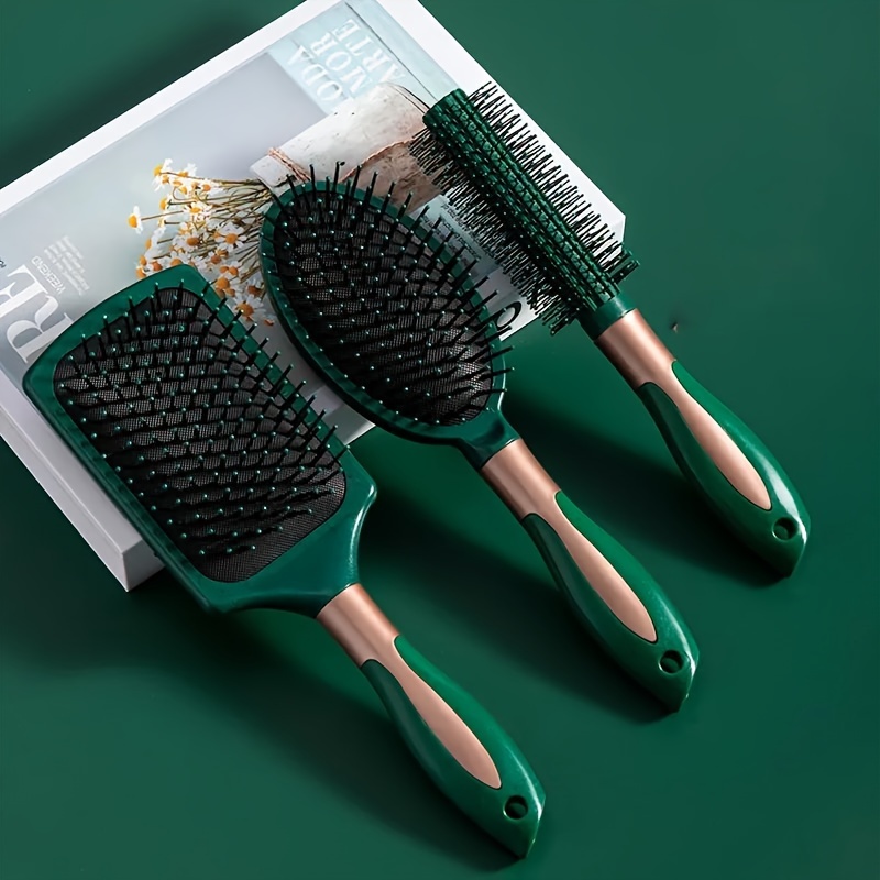 Juego de 6 cepillos de pelo y peine para hombres, cepillo redondo con  cerdas de nailon suaves, ideal para peinar con secado, cepillo ventilado  para