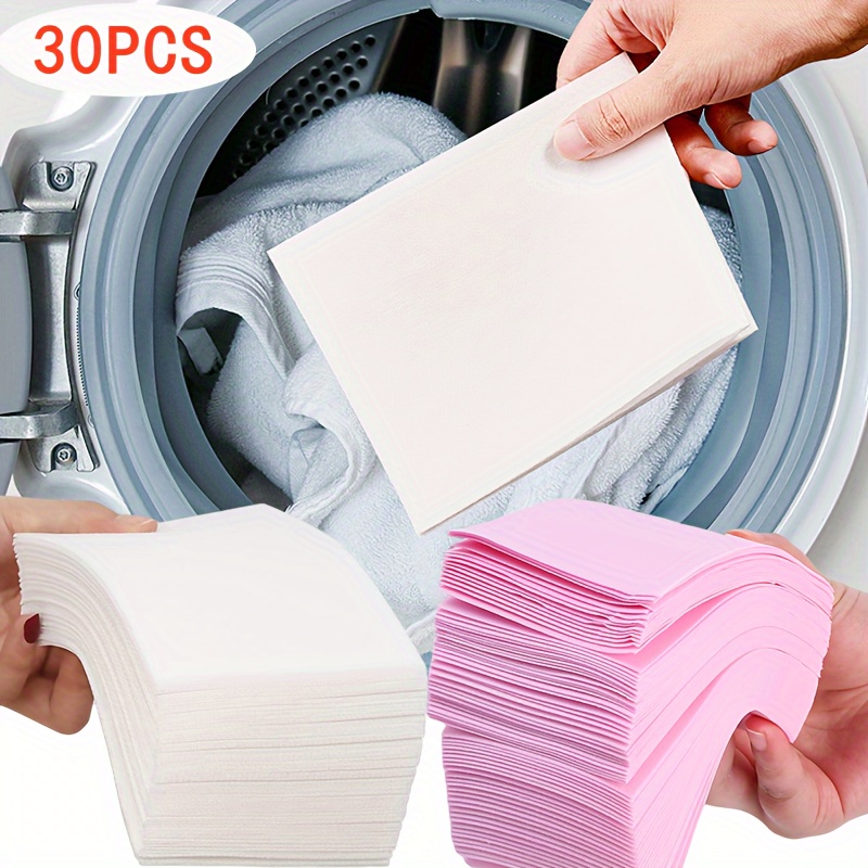 Dye Absorption Sheet 30Pcs Washing Machine Laundry Cloth Color Grabber Tool  for Home Dormitory Washing Clothes Papers Color Catcher 