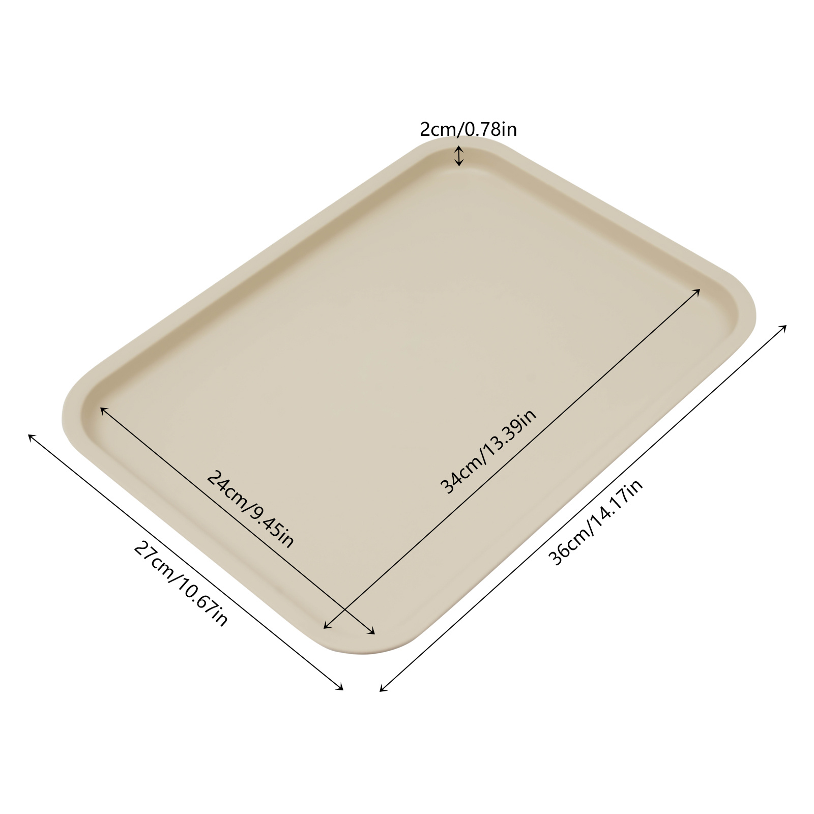 Image of 24 Bathroom Tray Packaging Trays 36 * 27cm - Khaki Color