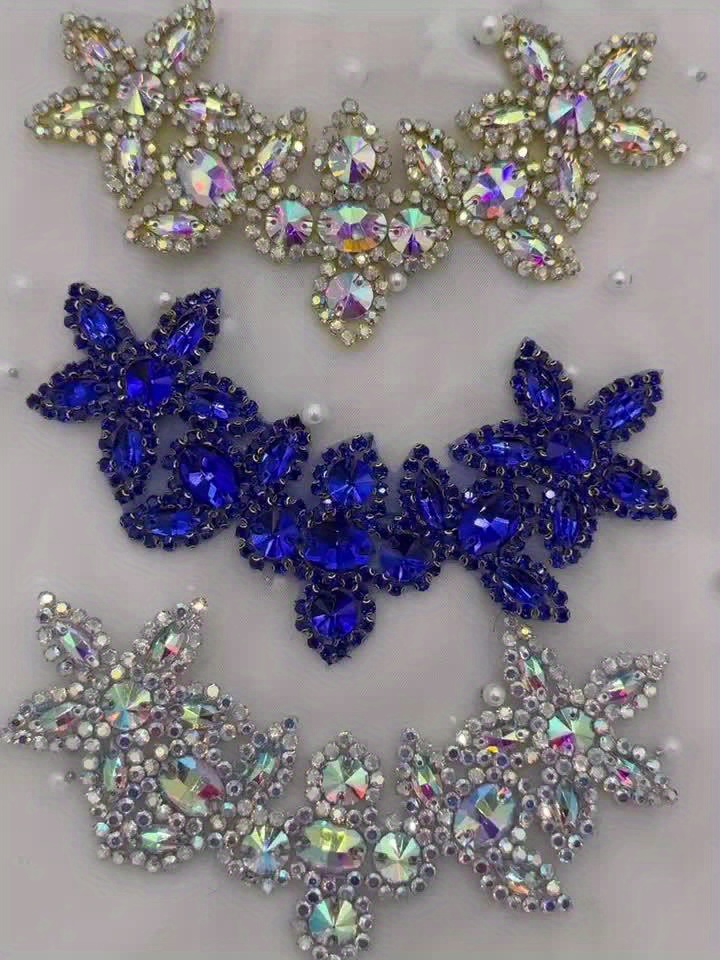 Crystal Glass Buckle Hand-Sewn Drill Flower for Dresses