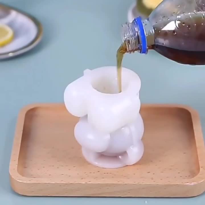 3D Teddy Bear Ice Cube Mold,Silicone Animal Mold, Soap Candle Mold