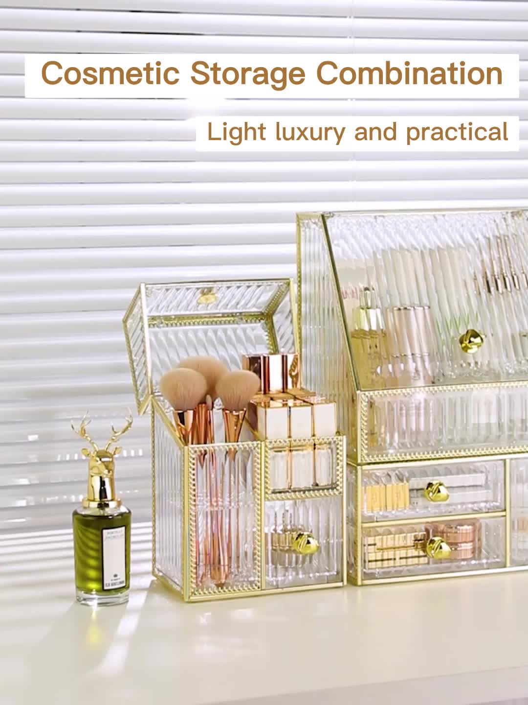 Gold plated Multifunctional Makeup Storage Box For Brushes - Temu