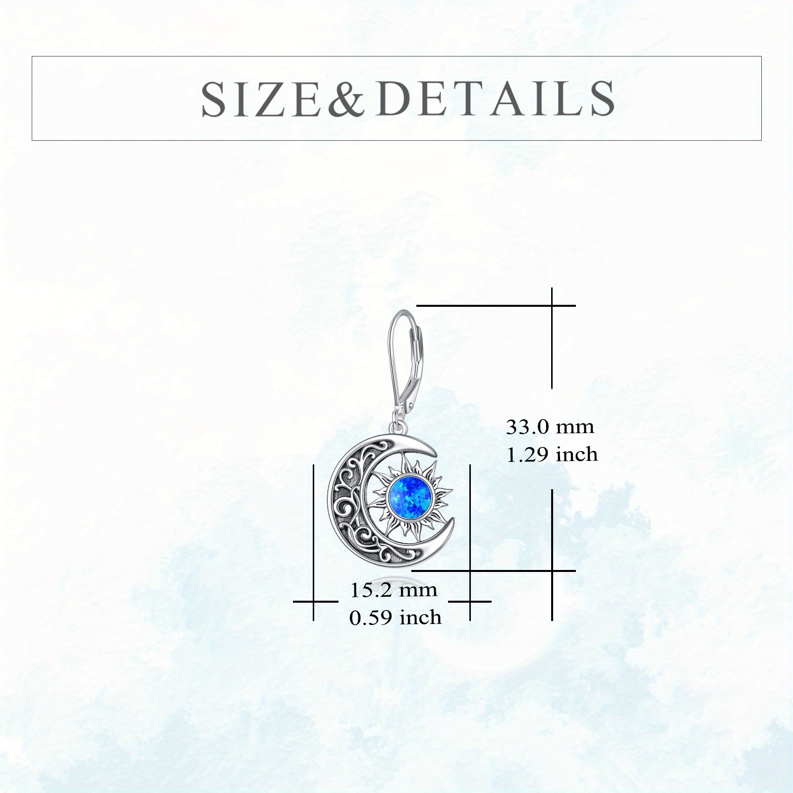 925 Sterling Silver Sun Moon Dangle Earrings, Celestial Theme