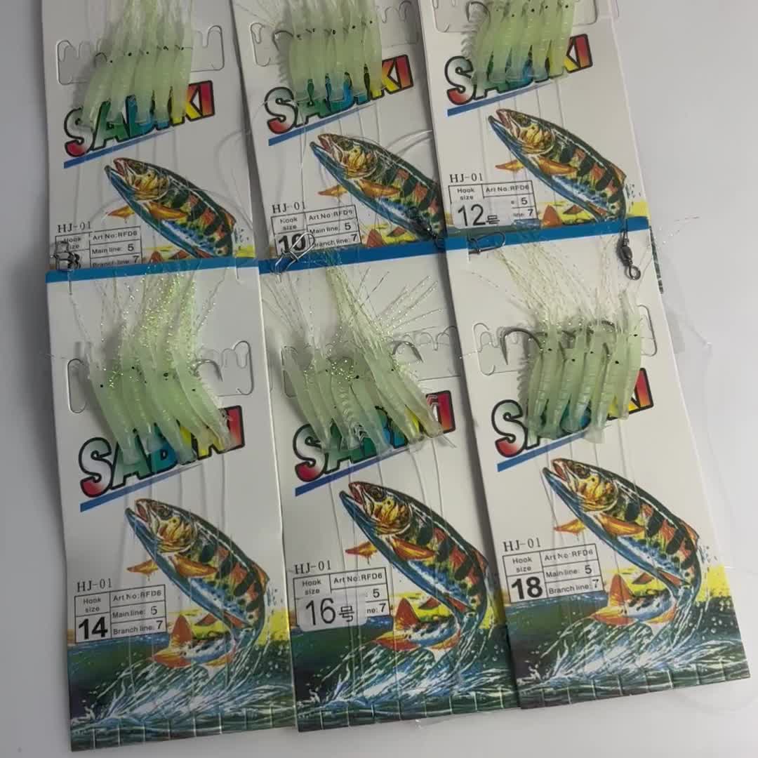 NEW - 5pc - Shrimp Fishing Lures - With Swivels Glow Hooks and Sabiki -  sporting goods - by owner - craigslist
