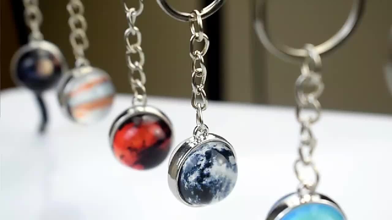 Solar System Planet Keyring Galaxy Nebula Keychain Moon Mercury Mars Glass  Ball Fashion Pendant - Jewelry & Accessories - Temu Germany