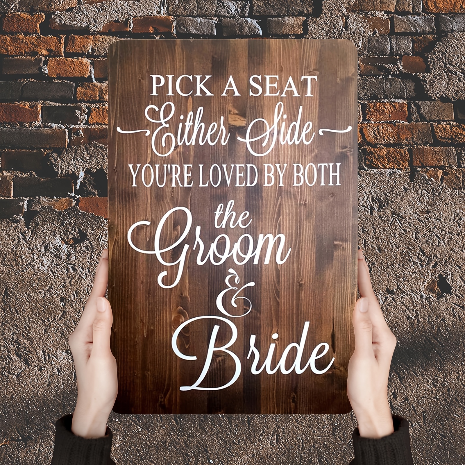 TEMU 2d Flat, [2d Flat] 1pc Wall Decoration Pick A Seat By The Groom And Bride Perfect For Home Or Garden Decor Iron Decorative Painting Rustic Iron