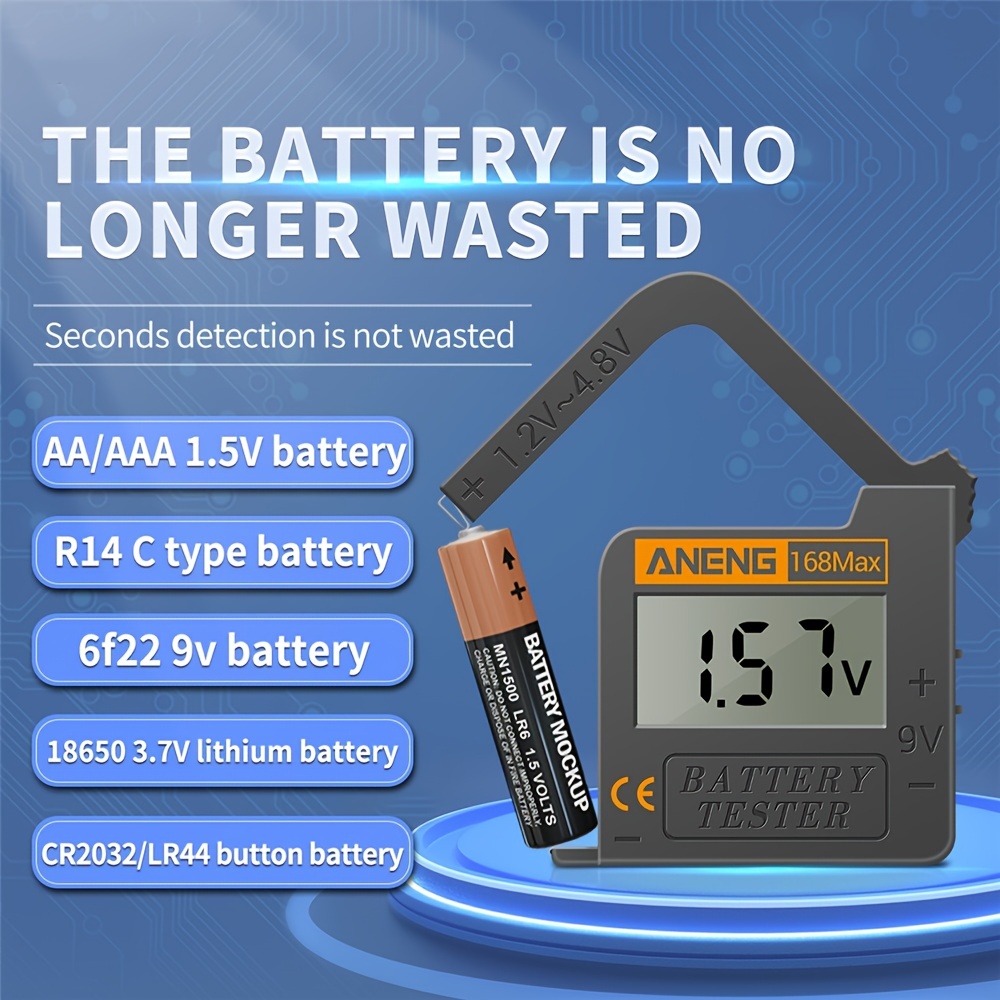 Mini Digital Batterie Kapazität Tester 168Max Universal Batterie Tester  Checker Für AA AAA 9V Knopf Zelle Batterie Prüfung Werkzeuge