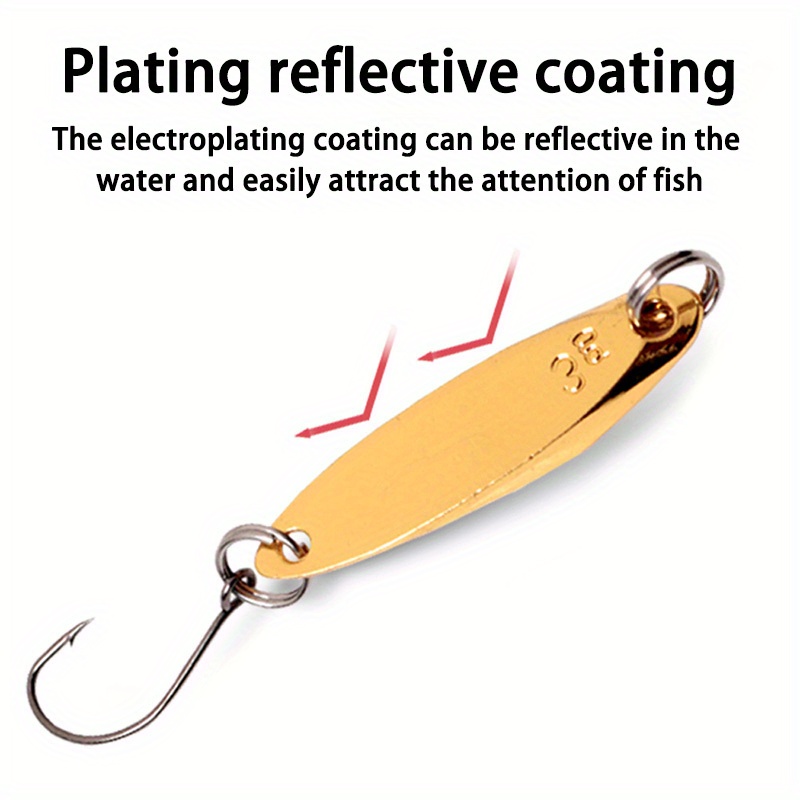 3Pcs High Reflective Metal Fishing Spoon s Single Hook Paillette s