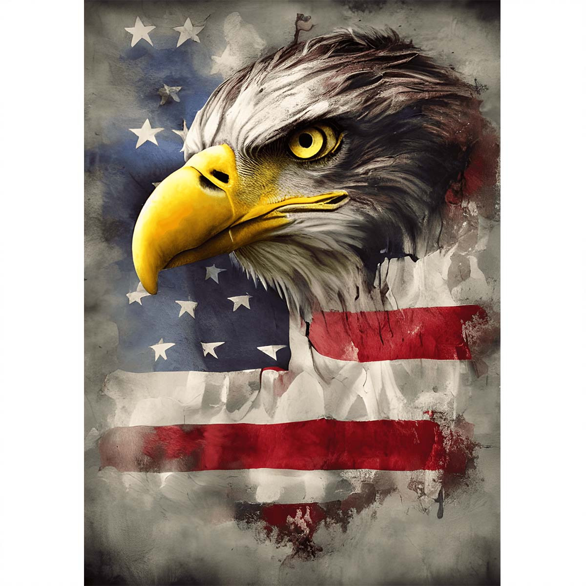 American Flag Deer Diamond Painting Bald Eagle By Number - Temu Australia