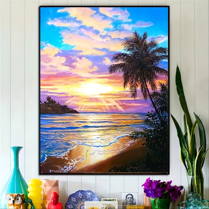 5D DIAMOND PAINTING- Sunset - COMPLETED- Round Full Drill -  Unframed/Gifts/Decor