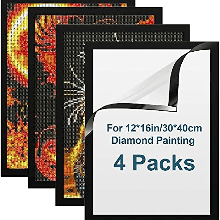 Diamond Painting Frames, Display 12x16in/30x40cm Diamond Painting Pictures  or Photos, Black Natural Solid Wood Picture Frame with Acrylic Protection