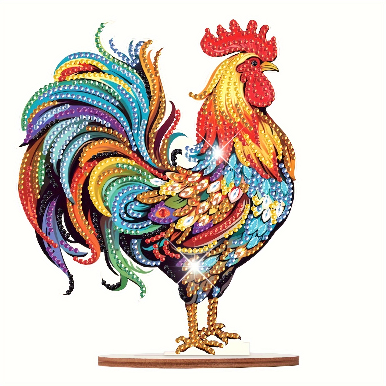 Glass Art Chicken Diamond Art Kit, for Adults Kids 9-12, 8-12