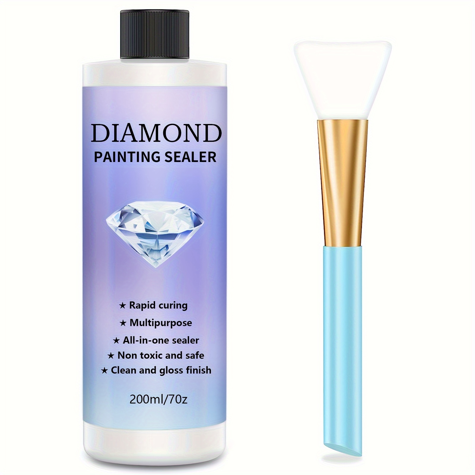 Eitseued Kits de sellador de pintura de diamante mejorados de 14.1 onzas  líquidas con pinceles, pegamento de pintura de diamante 5D, accesorios