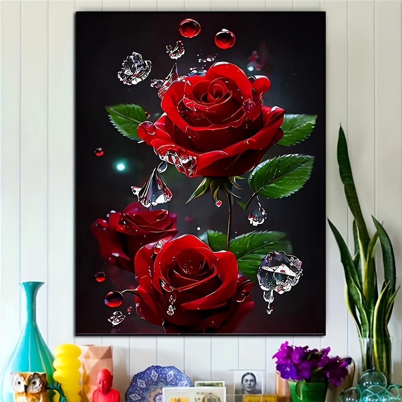 Other Wall Decor 30x40cm Diamond Art Wind Chimes, Painting with Flower  Diamond Painting Rose Kit for Adults Paint by Number Kits Wall Decor