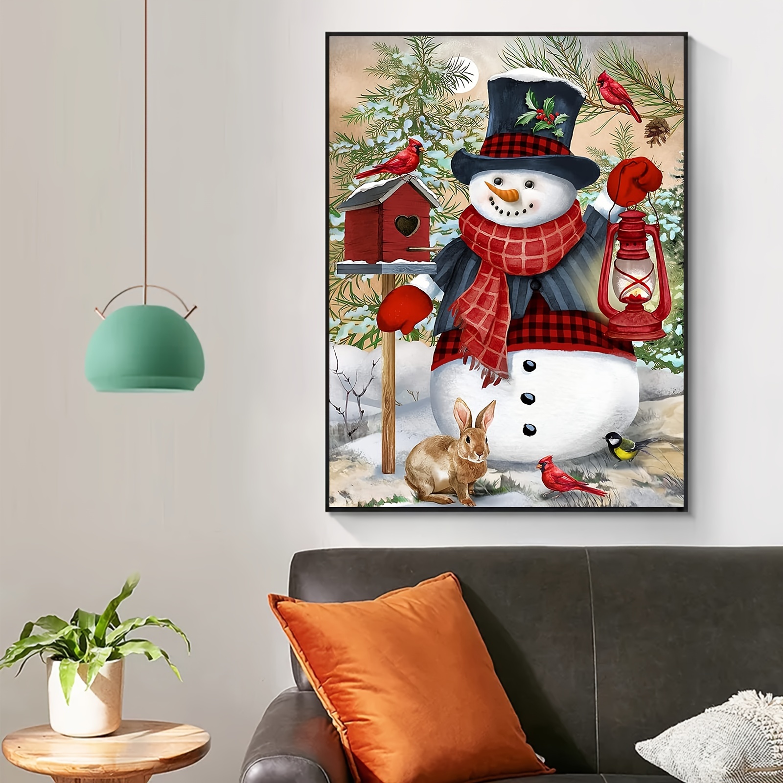 Diy Diamond Painting Suncatcher Christmas Snowman Size - Temu