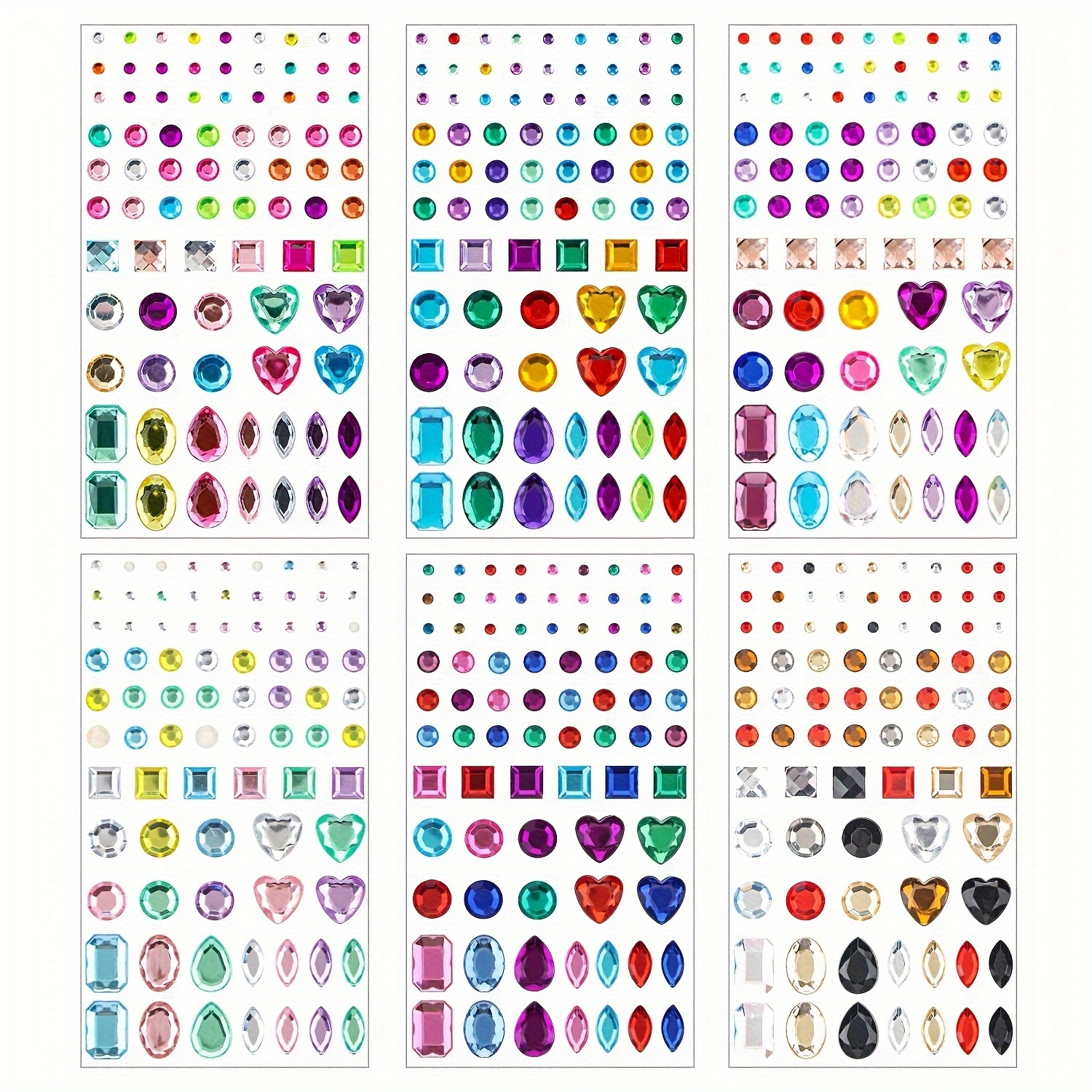 Self adhesive Rhinestones Stickers Round Colorful Flat - Temu