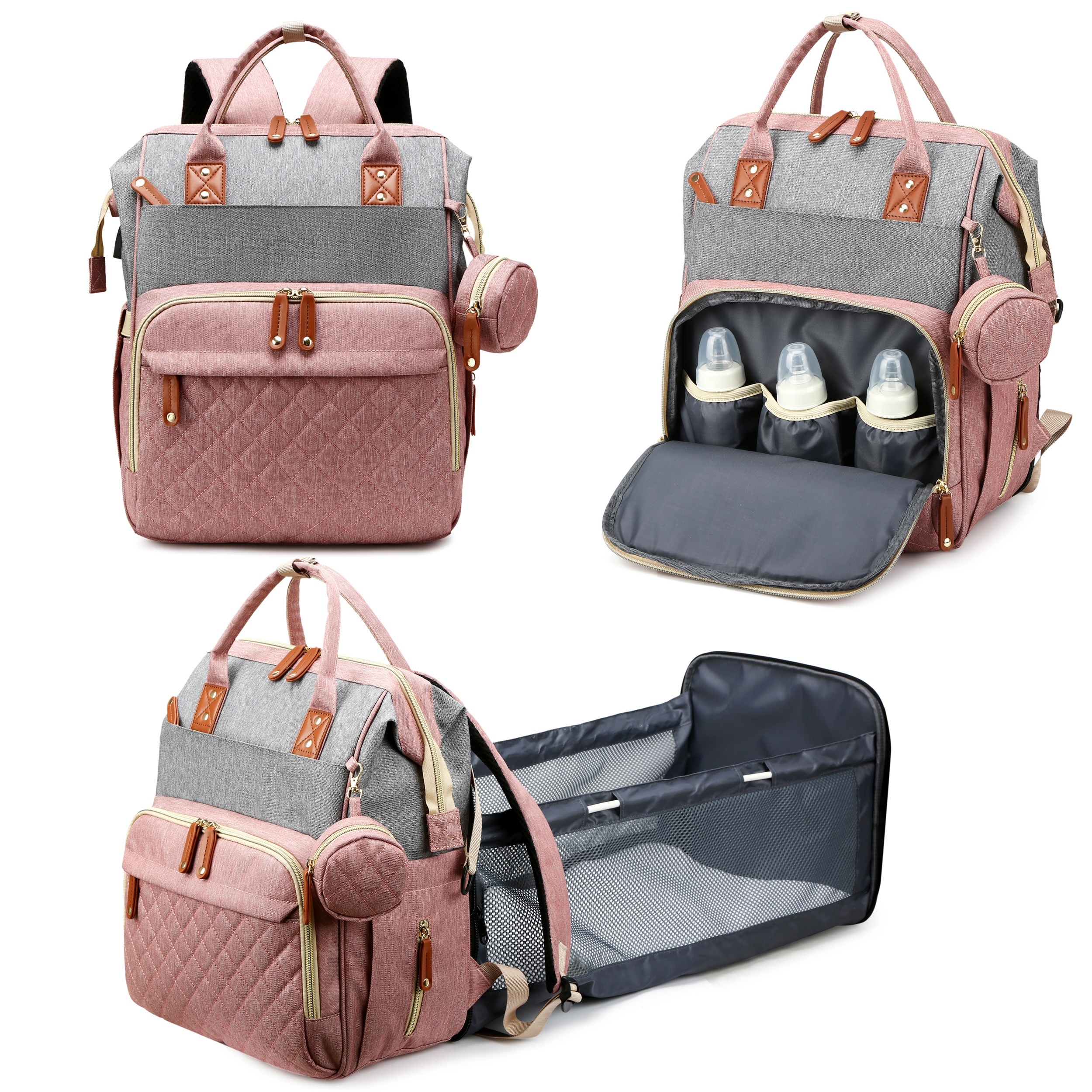 Mommy Bag Organizer Cute Embroidery Newborn Baby Diaper Bag Travel Stroller Storage Packs for New Mothers and Expecting Moms, Infant Girl's, Size: One