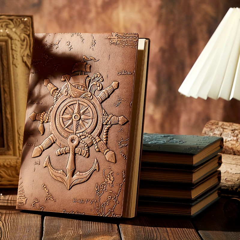 Vintage Embossed Leather Gold Hard Cover Bible Notebook - Temu
