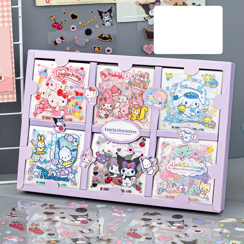 Sanrio Hello Kitty Kuromi Cartoon Stickers Ins Hand Book Decoration Sticker  Set Children Cute Creative Diy Sticker Book