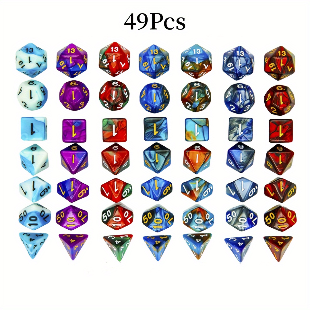 6 Pieces D20 Polyhedral Dice,20 Sided DND Dice,22mm Large Pearl Mixed Color  Dices Assortment D20 Dice,20 Sided Cube D&D Dice Set for Dungeons and