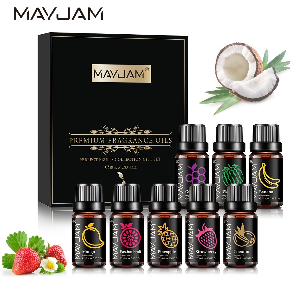 6pcs 10ml Fruity Fragrance Essential Oils Set, Fragrance Oils Gift Set for  Diffuser, Humidifier, Massage, Aromatherapy - Passion Fruit, Mango,  Strawberry, Cherry, Coconut, Watermelon