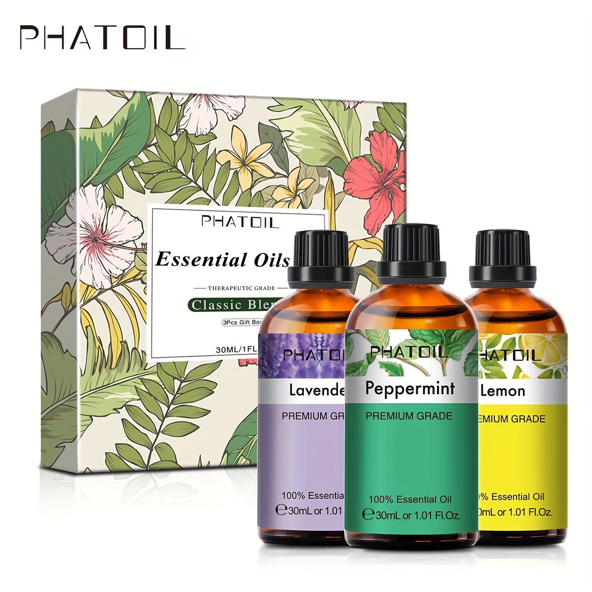 Juego de regalo de aceites esenciales, 6 unidades de 0.3 fl oz, 100%  aceites esenciales naturales para difusores, aromaterapia, humidificadores