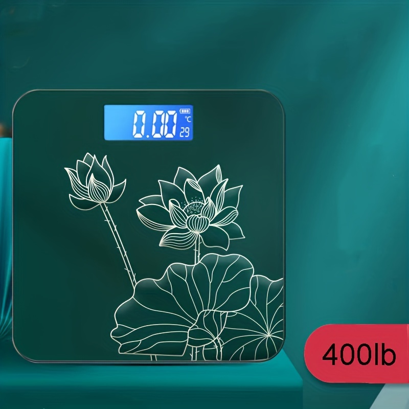 Stainless Steel Digital Body Weight Bathroom Scale, Step-On Technology,  Large Blue LCD Backlight Display,400 Pounds, Body Tape Measure Included 