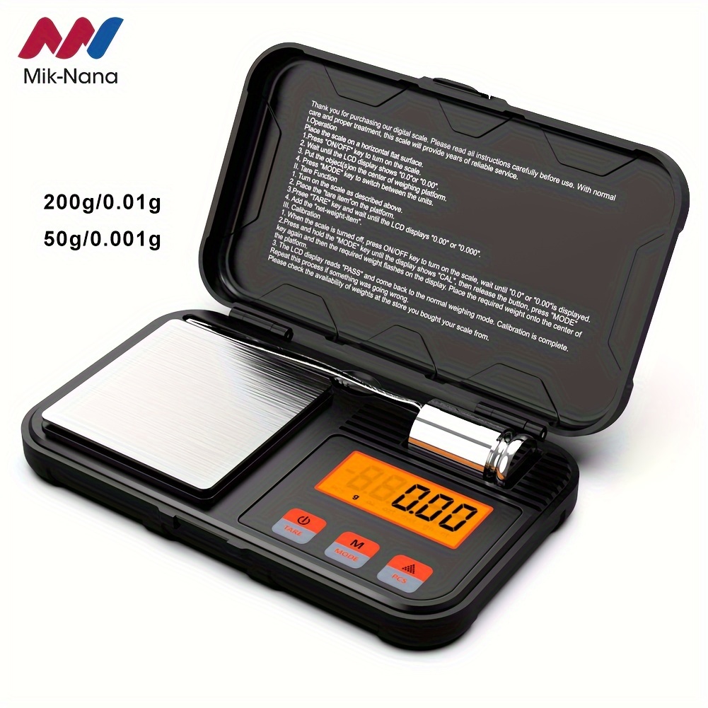 Fuzion Milligram Scale 50g/ 0.001g, Portable mg Scale with LCD Backlit,  Tare, Digital Jewelry Scale, Microgram Scale for Powder Medicine, Gold,  Gem