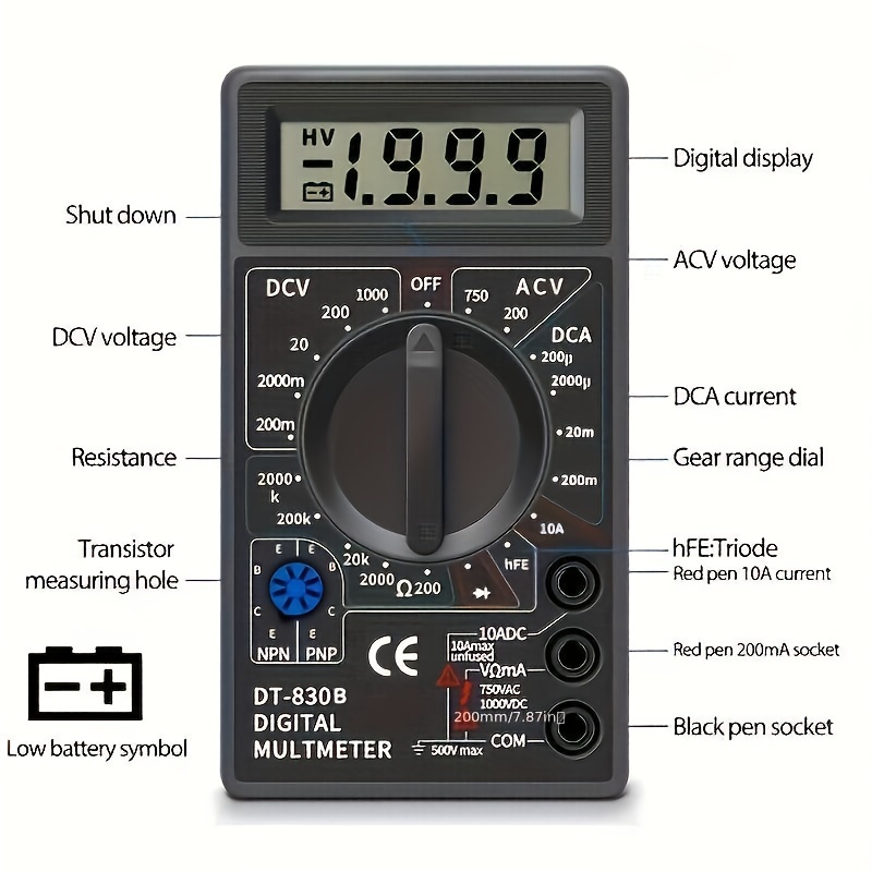 Digital Multimeter Or Multitester Or Volt-Ohm Meter, An Electronic