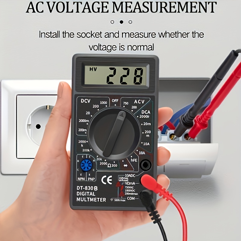 Dt830b Digital Multimeter: 750/1000v Voltmeter Ammeter Ohm Tester