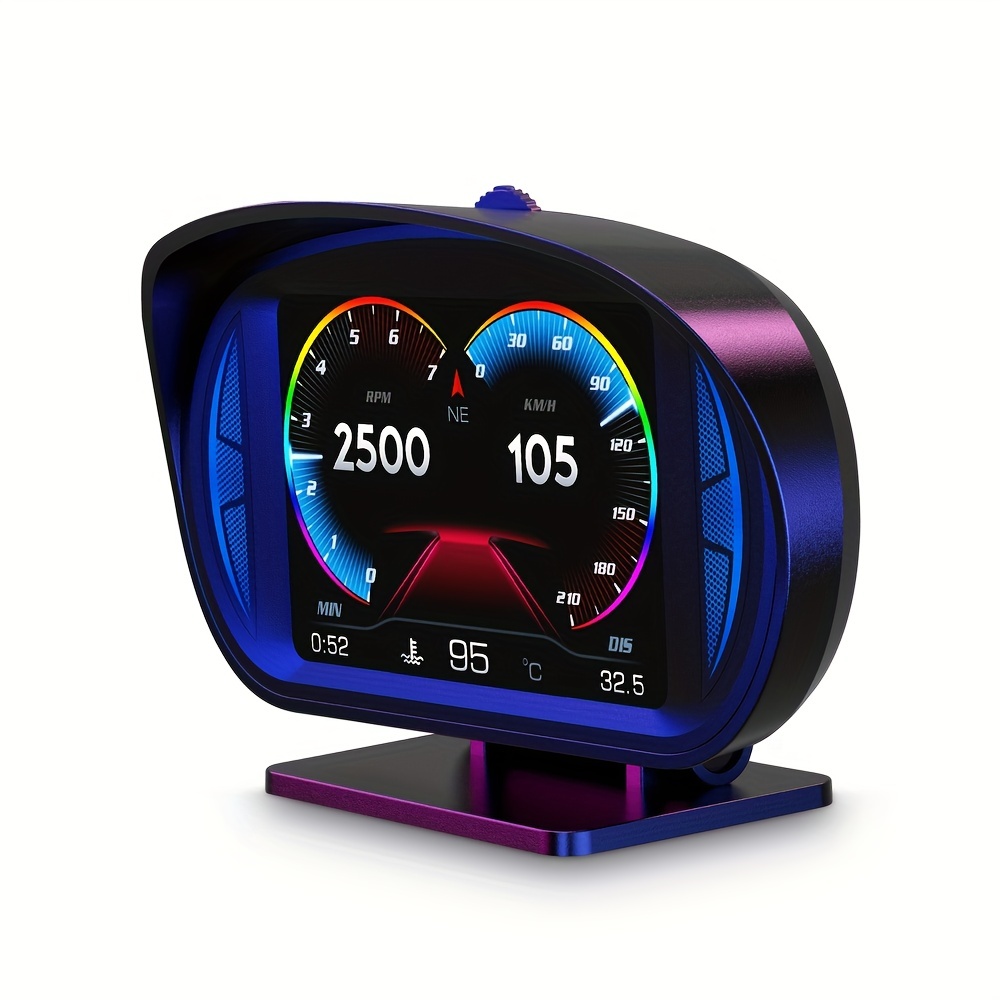  Pantalla frontal para coche, HUD OBD2, monitoreo de velocidad  de computadora a bordo con aceleración Turbo alarma, pantalla frontal de  medición digital, accesorios para coche : Electrónica