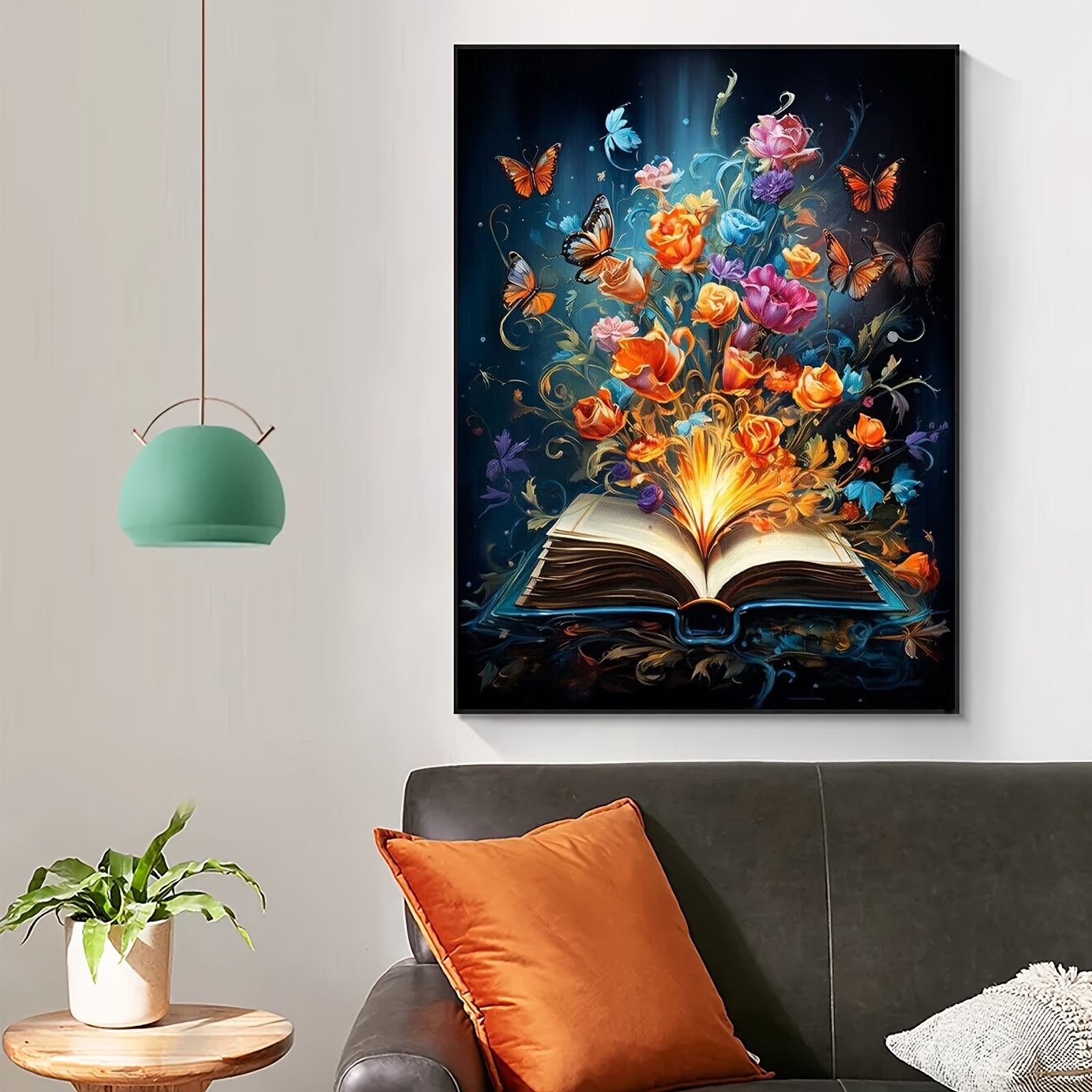 Magic Library Diamond Painting Kits Flowers in A Bottle Adult Children 5d  Crystal Cross Stitch Diamond Art Painting, for Dream Home Decor Wall Decor