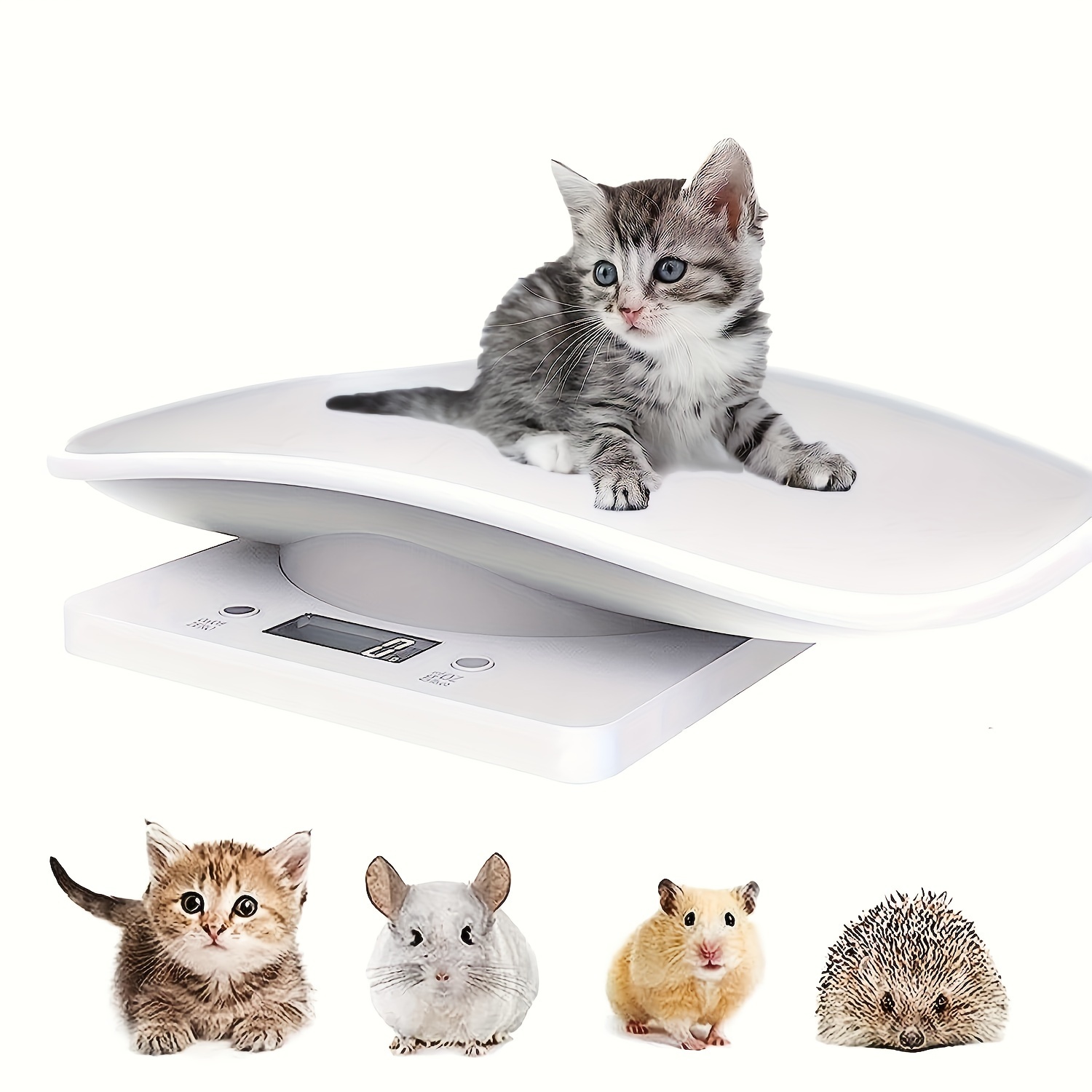 LCD Digital Pet Dog Cat Scale 150kg Capacity Electronic Pet Scale Weight  White