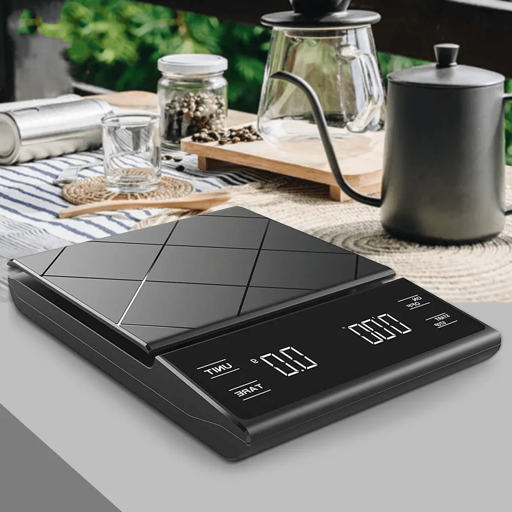 Mini Coffee Scale with Timer USB Rechargeable 3kg/0.1g Digital Scale  oz/ml/g Units with Silicone Cover for Espresso Pour Over