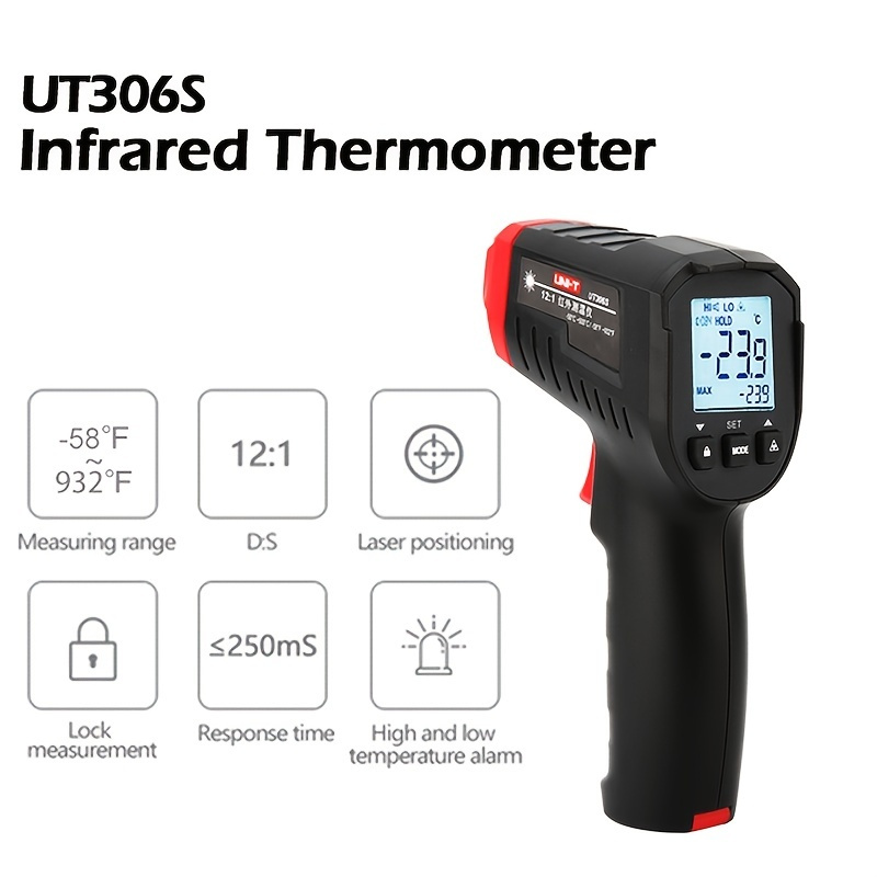 Infrared Thermometer High Temp Thermometer Pyrometer Non Contact Digital  Dual Laser Pointers Flashlight Ir Temperature Gun Not For Human - Temu