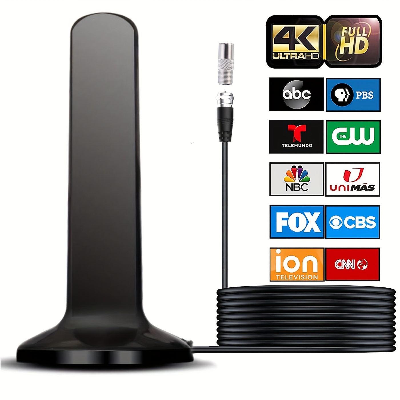 Antena de TV para Smart TV 2024 con amplificador de señal amplificadora,  antena digital HDTV interior 380+ antena de TV de largo alcance para