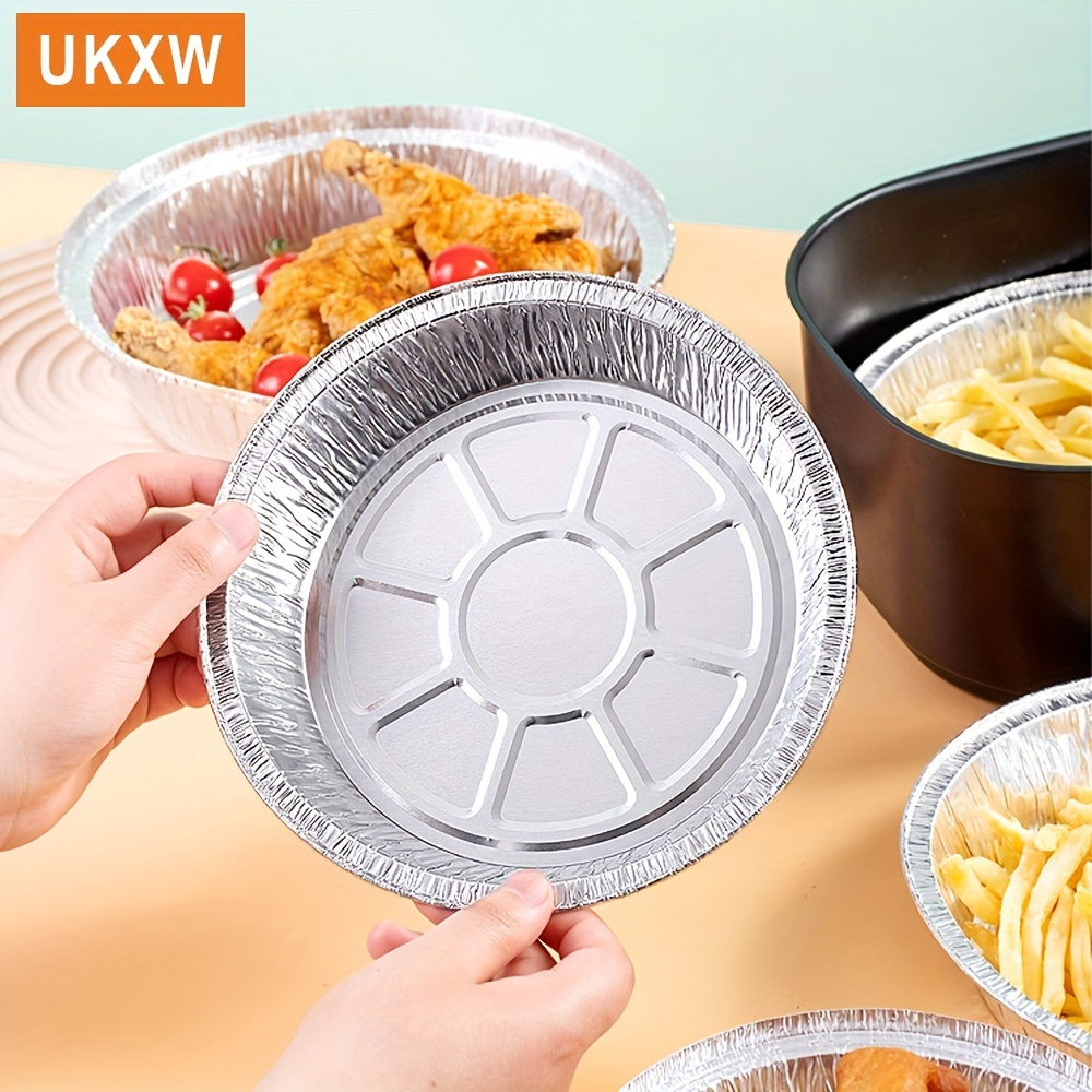 50PCS Round Aluminum Foil Pans Disposable Containers Storing Baking Meal  Prep & Oven Frying Food Air Fryer Tin Cookware Roasting - AliExpress