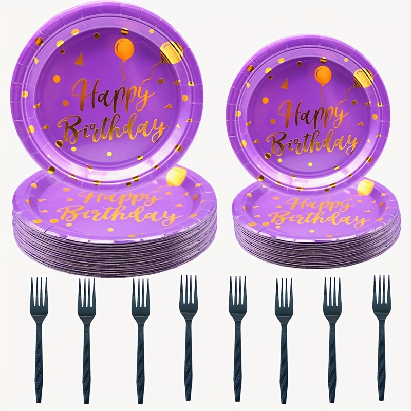 40PCS Servilletas Cumpleaños Negro Plata, Happy Birthday Láminas de oro  Servilletas de Papel con Confeti de Lunares de Lámina de Oro Para niñas  niños