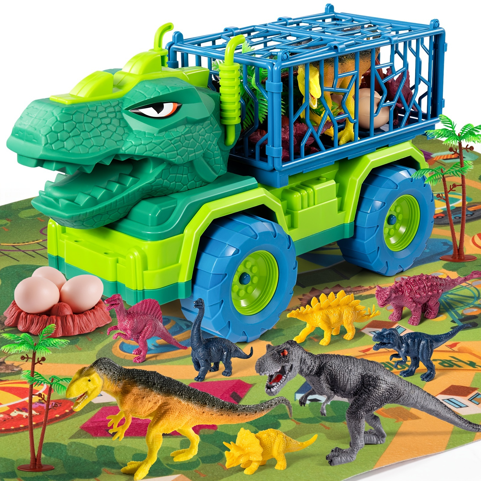 HEALTHTIME Dino Truck Set Simulação De Dinossauro Transportador De