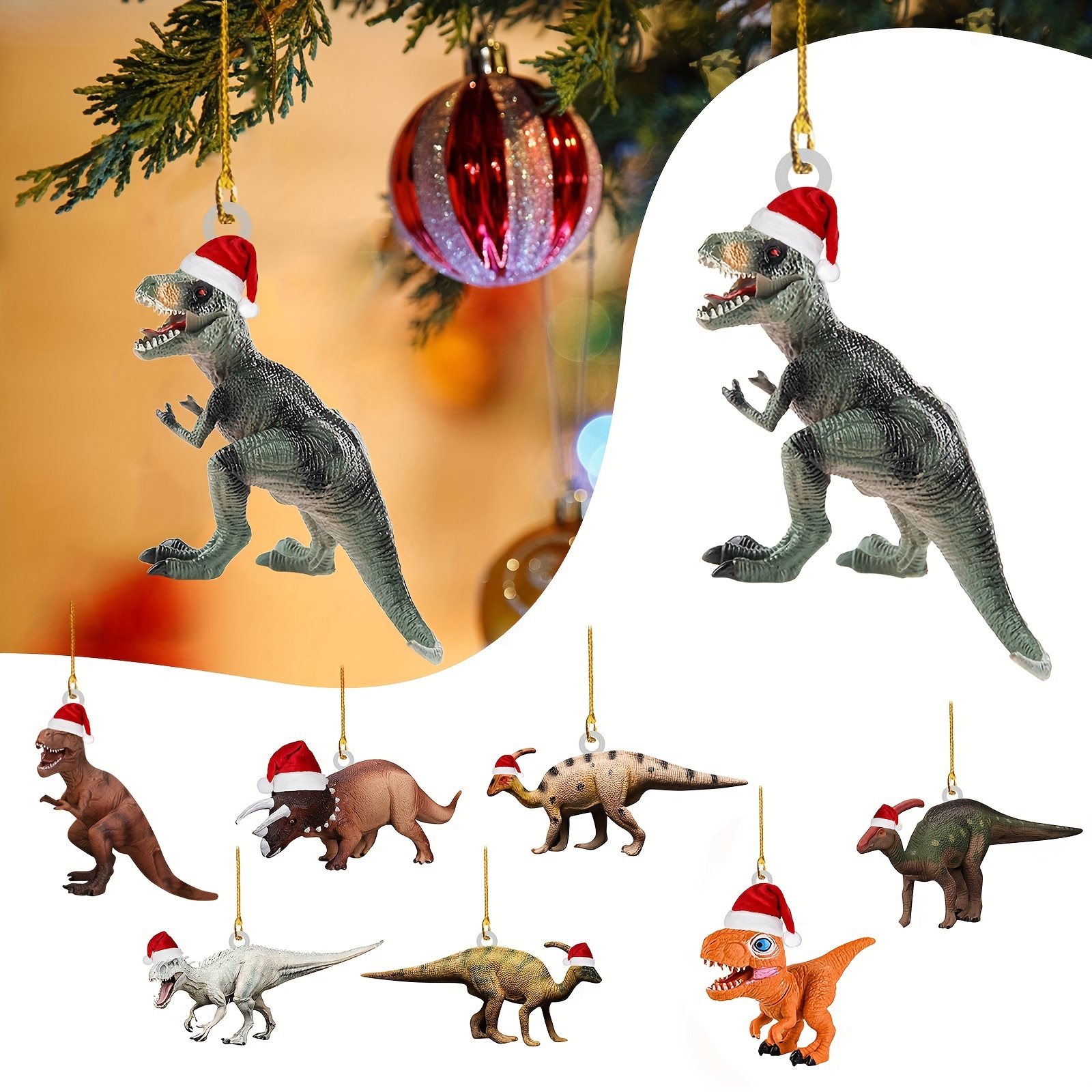 Christmas Tree Decorations Ornaments Dinosaur 26 Letter Cartoon Xmas  Hanging Decoration Ornament Winter Fancy Gifts Indoor Outdoor for Christmas  Tree