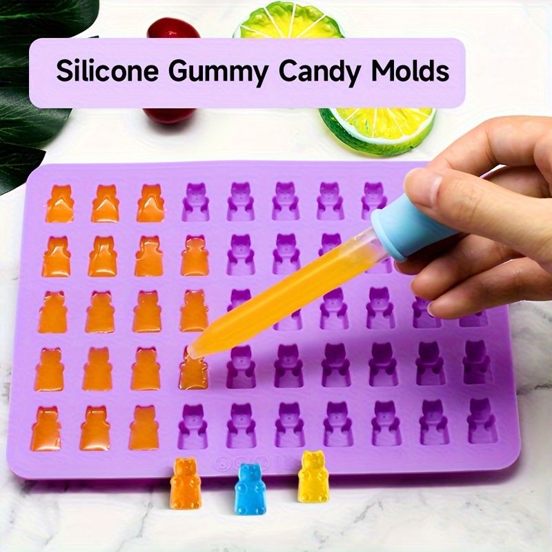 CLASSIC size GUMMY BEAR Candy Molds by The Modern Gummy; 2 Trays and 1  Dropper; SILICONE; Used to shape Jelly, Gelatin, Chocolate, Ice, Soap, Candy