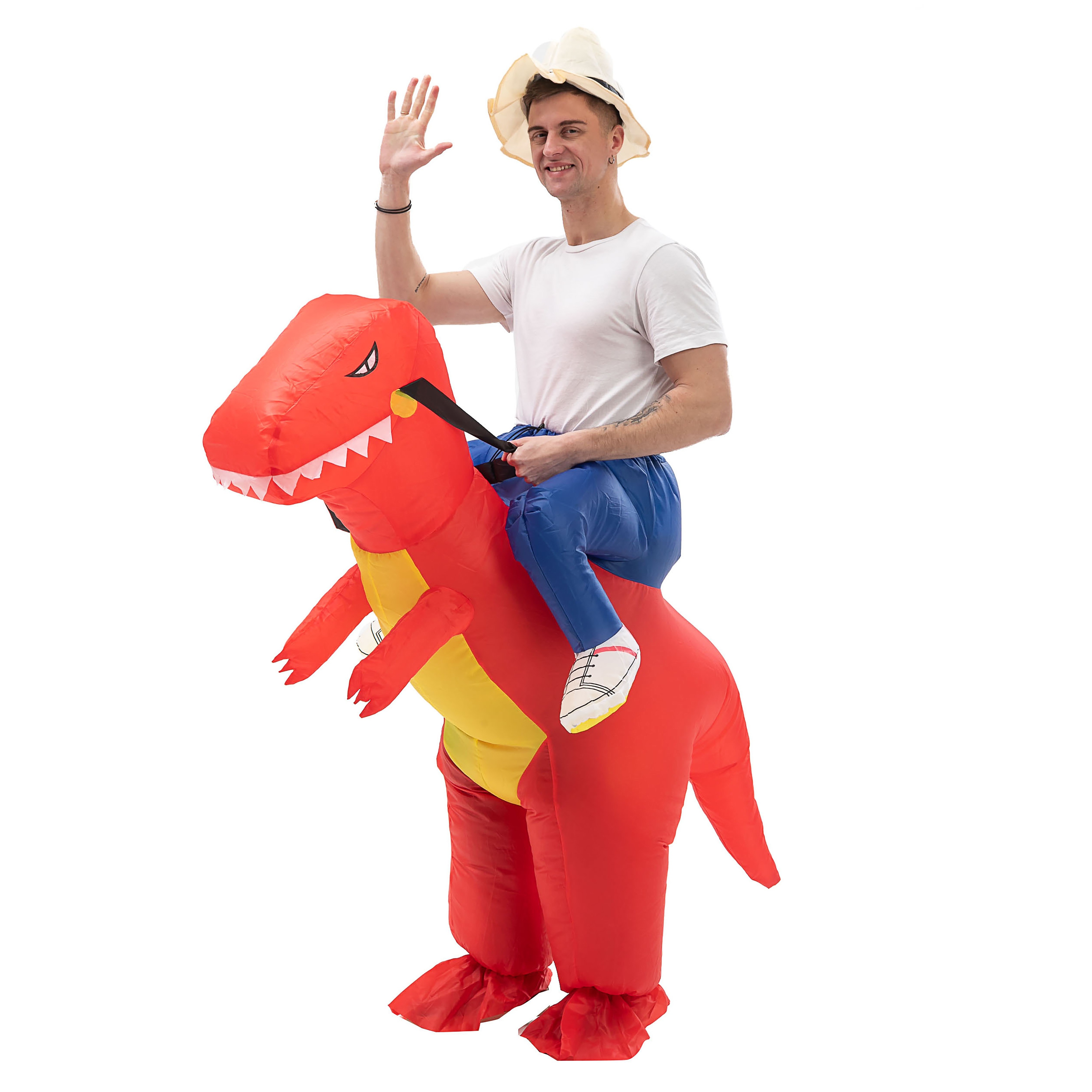 Disfraz inflable de dinosaurio para niños y niñas - YALOVEO lo veo