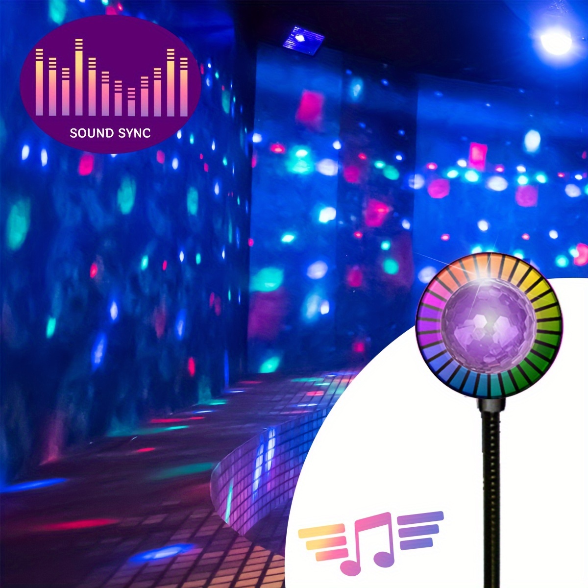 Colorful Sound Light: Alimentato Tramite Usb Amanti Musica. - Temu